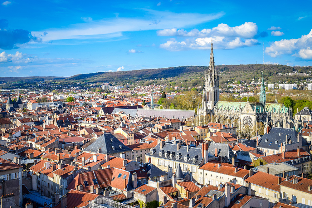 Vieille ville de Nancy vue du ciel, secteur d'intervention de Dreams Prestige VTC